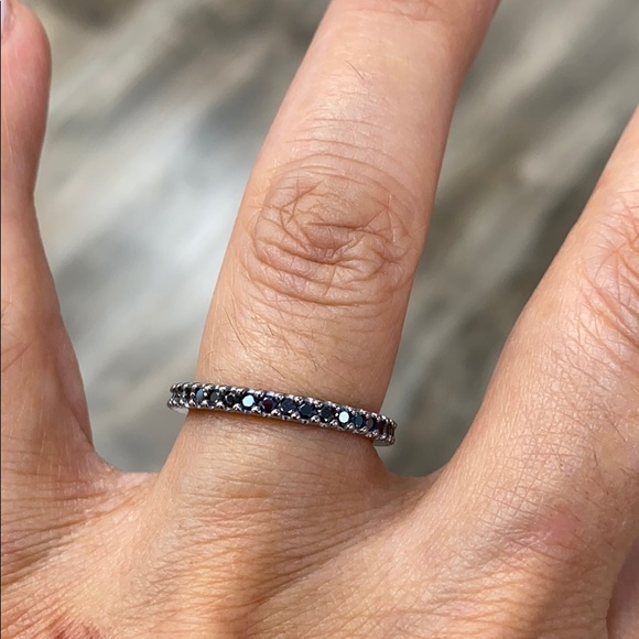 Black CZ Wedding Band sizes 4 5 6 7 8 9 - Picture 9 of 11